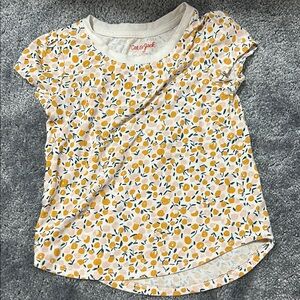 Cat & Jack Floral Yellow and White Short Sleeve Tee